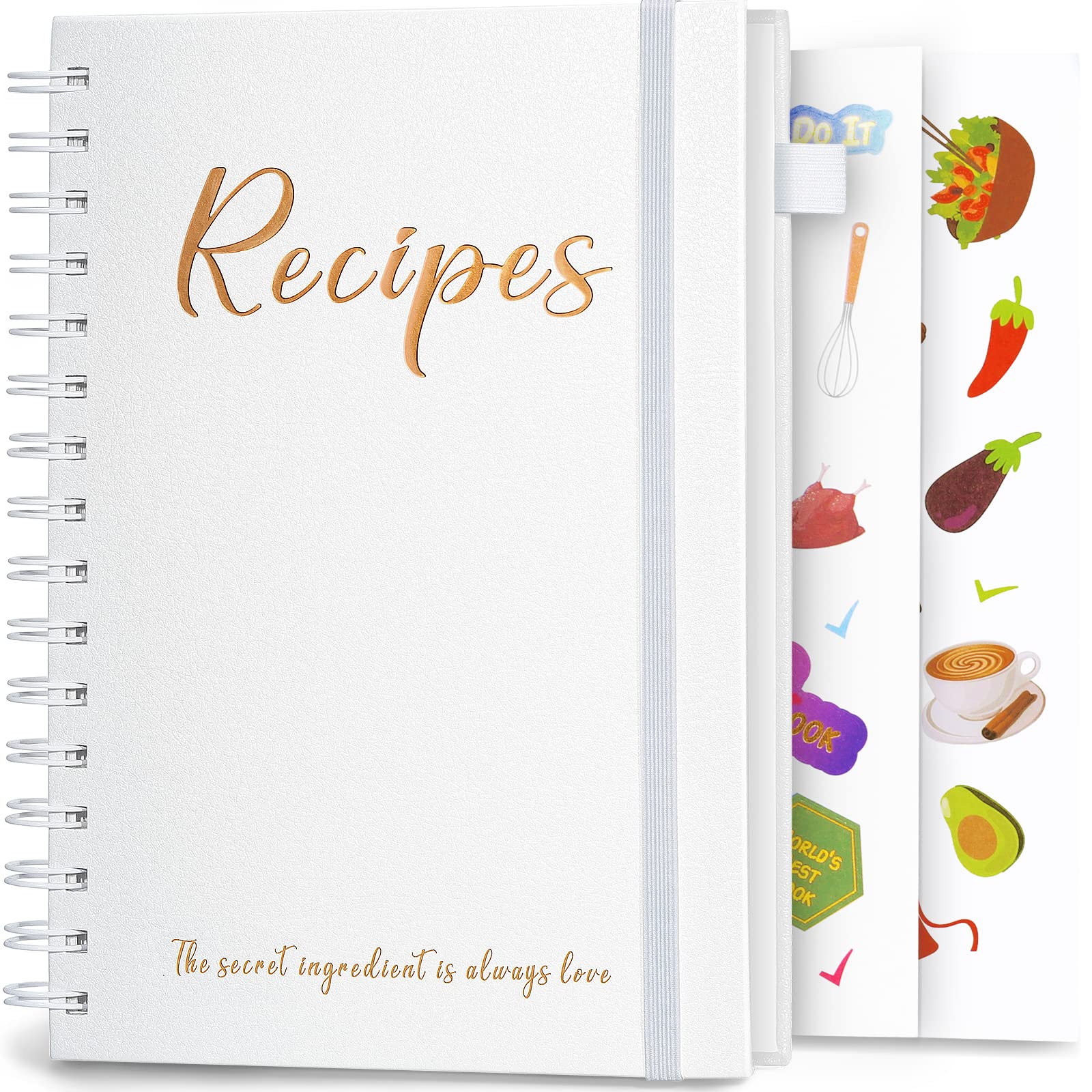 Recipe Book to Write in Your Own Recipes, Hardcover Blank Recipe Journal Cookbook with Tab Stickers, 8" x 10", Aesthetic Recipe Notebook 175 Pages to Organize Your Recipes for Kitchen,Ideal Gift for Mom, Wife, Cooking Lovers-Purple