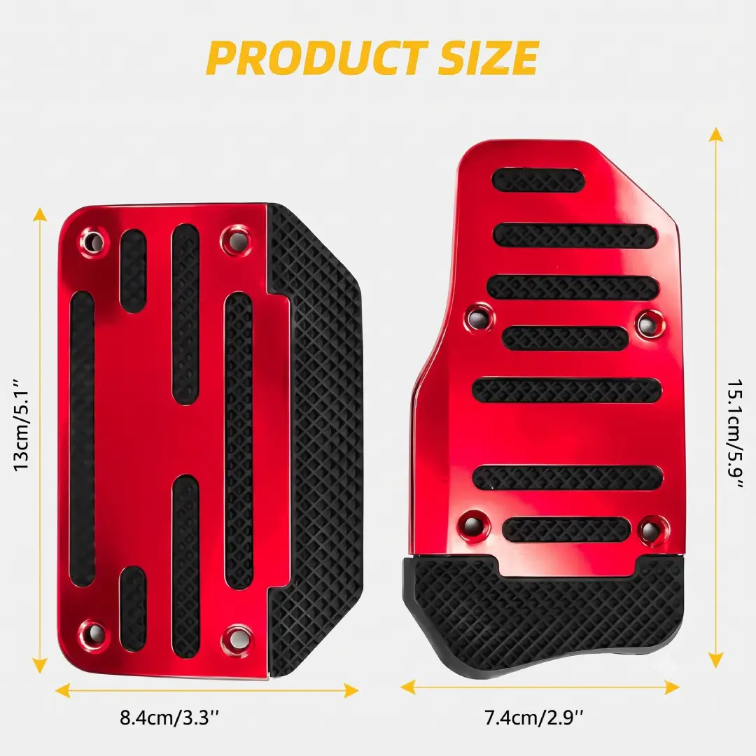 Non-Slip Aluminum Alloy Car Pedal Covers for Automatic Cars 2 Pcs image 6