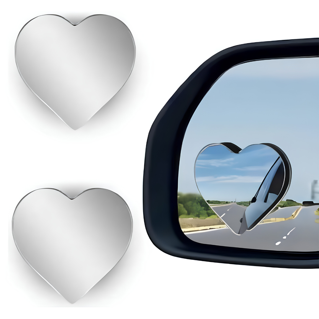 Heart Shaped Blind Spot Mirrors Wide Angle Convex Car Mirrors 2 Pcs image 2