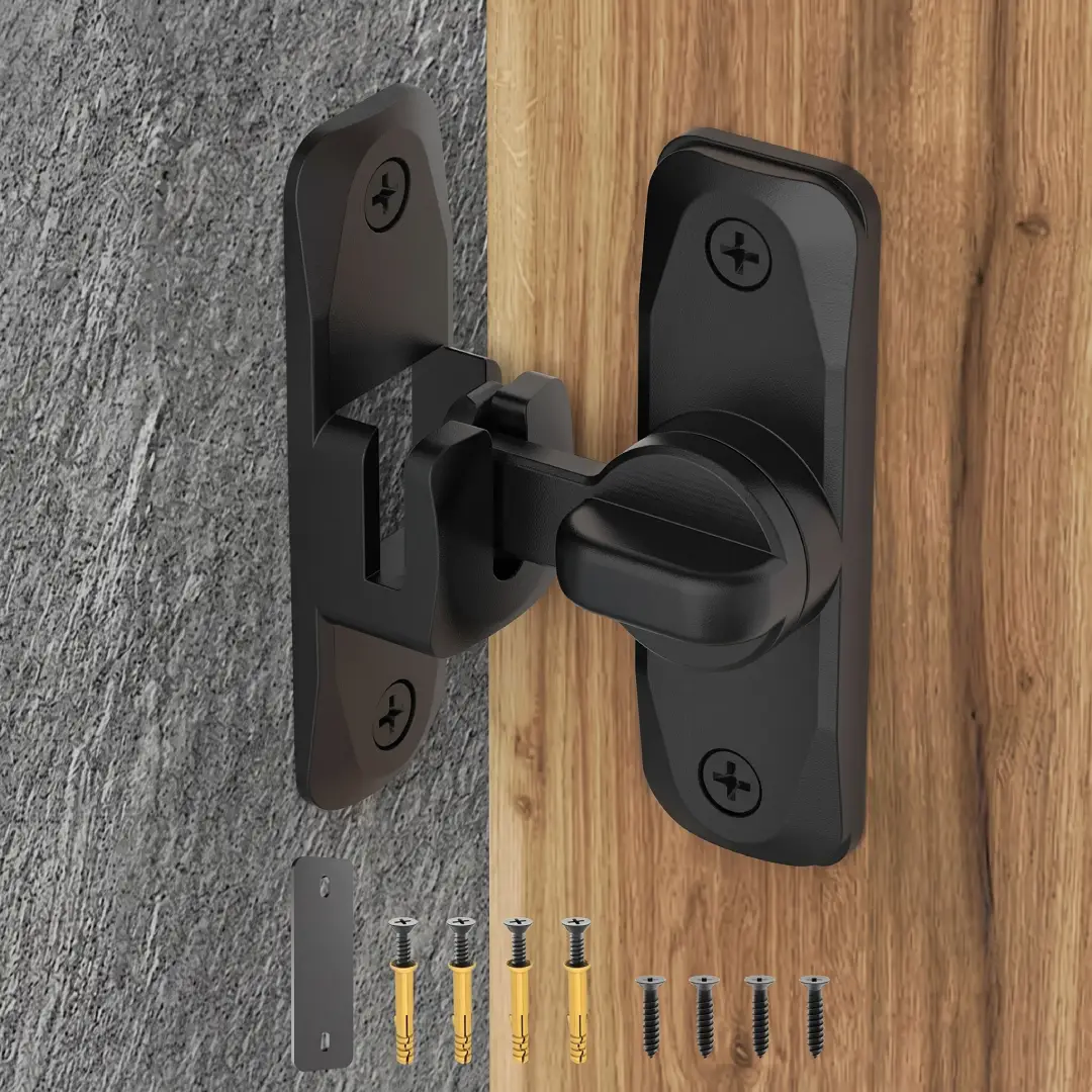 90/180 Degree Barn Door Lock Sliding Door Latch image 2