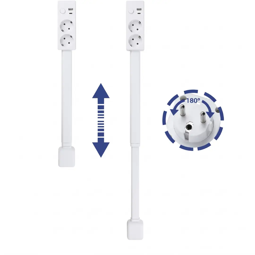 EU Plug Rotating Power Strip with Adjustable Extension Cable, Multi-Socket Wall Charger & Circular Extension Outlet image 5