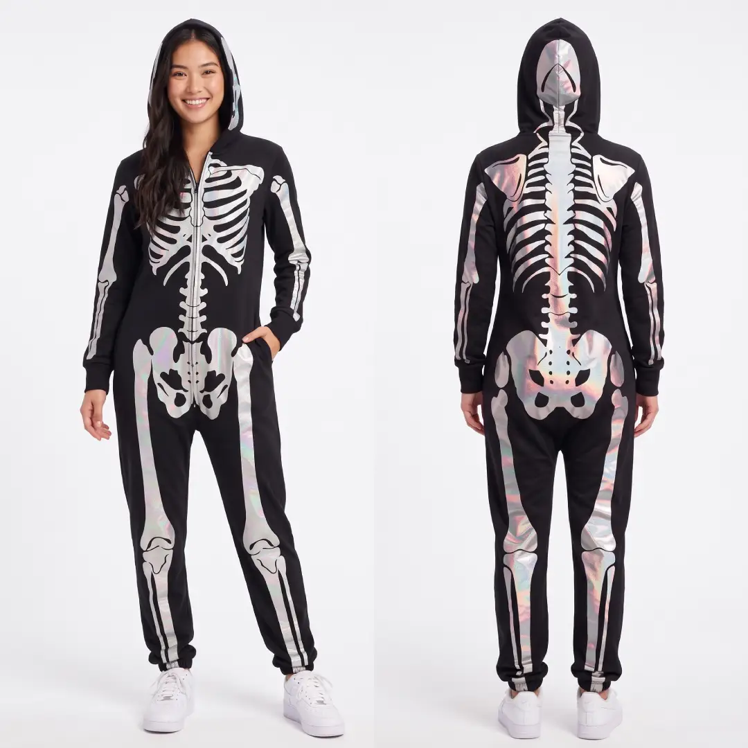Women’s Skeleton Halloween Jumpsuit Costume – Spooky Party Outfit image 7