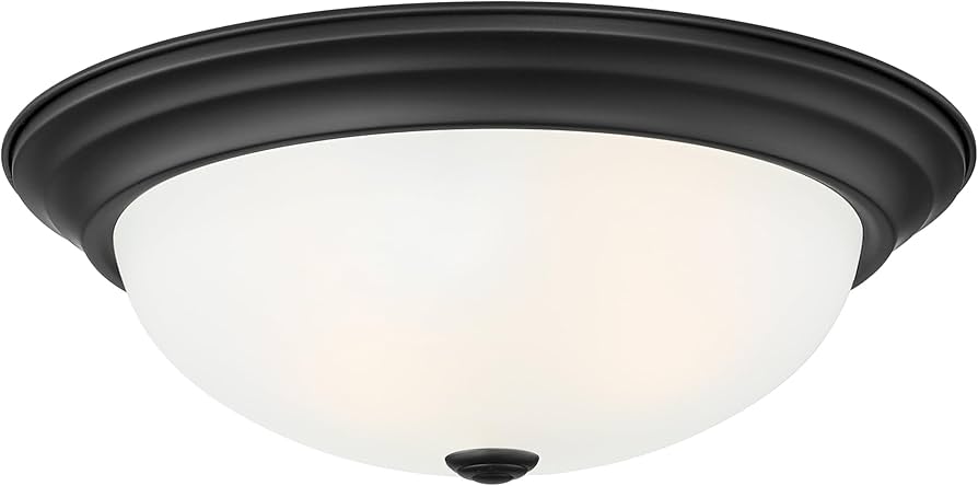 DESIGNERS FOUNTAIN Reedley 2-Lights Flush Mount Ceiling Light, 11 Inch Lighting Fixture for Kitchen, Bedroom, Bathroom, and Hallway, White Alabaster Glass, Oil Rubbed Bronze, 1257S-ORB-AL