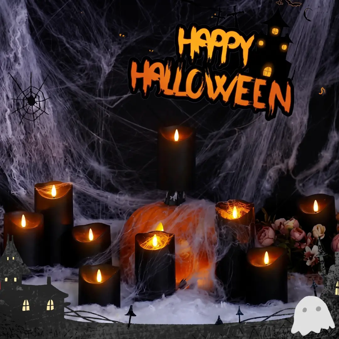 9-Piece Black Flameless LED Candles with Remote & Timer image 6