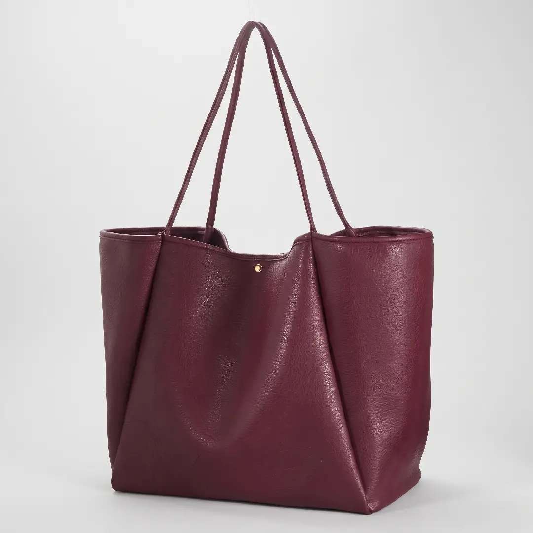 Oversized PU Leather Tote Bag for Women – Travel Weekender Shopper Handbag image 8