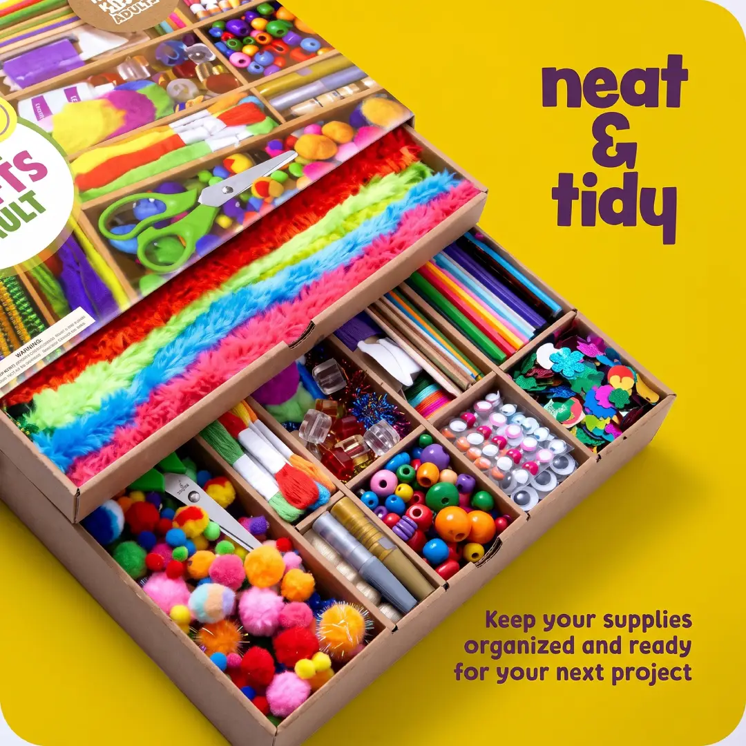 1,000-Piece Kids Arts & Crafts Kit – Creative Craft Supplies Set for DIY Projects image 3