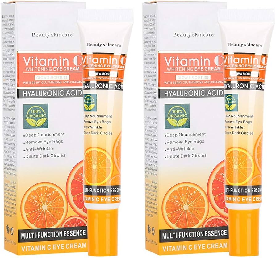Crema para Las Ojeras, Rico en Vitamina C, Moisturizing Under-Eye Bags & Fast-Absorbing Wrinkle Treatment for Men & Women (2pcs Anti-Aging Eye Crema para Las Ojeras y Bolsas)