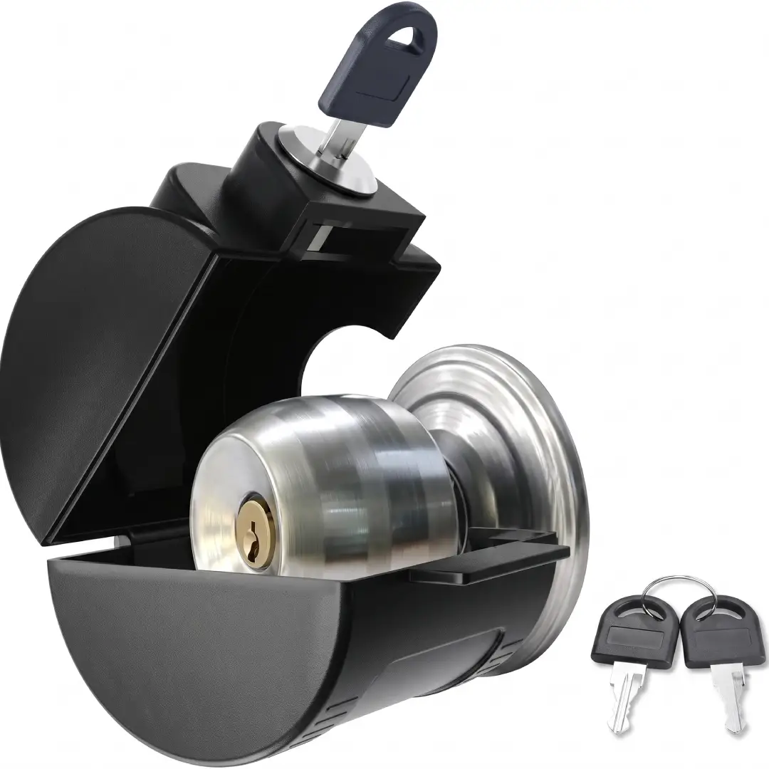 Child Proof Door Knob Cover Lock with Keyhole Guard image 2