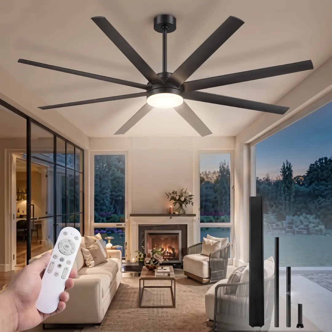 72 Inch Ceiling Fan with Lights Remote Control and Dimmable 3CCT image 2