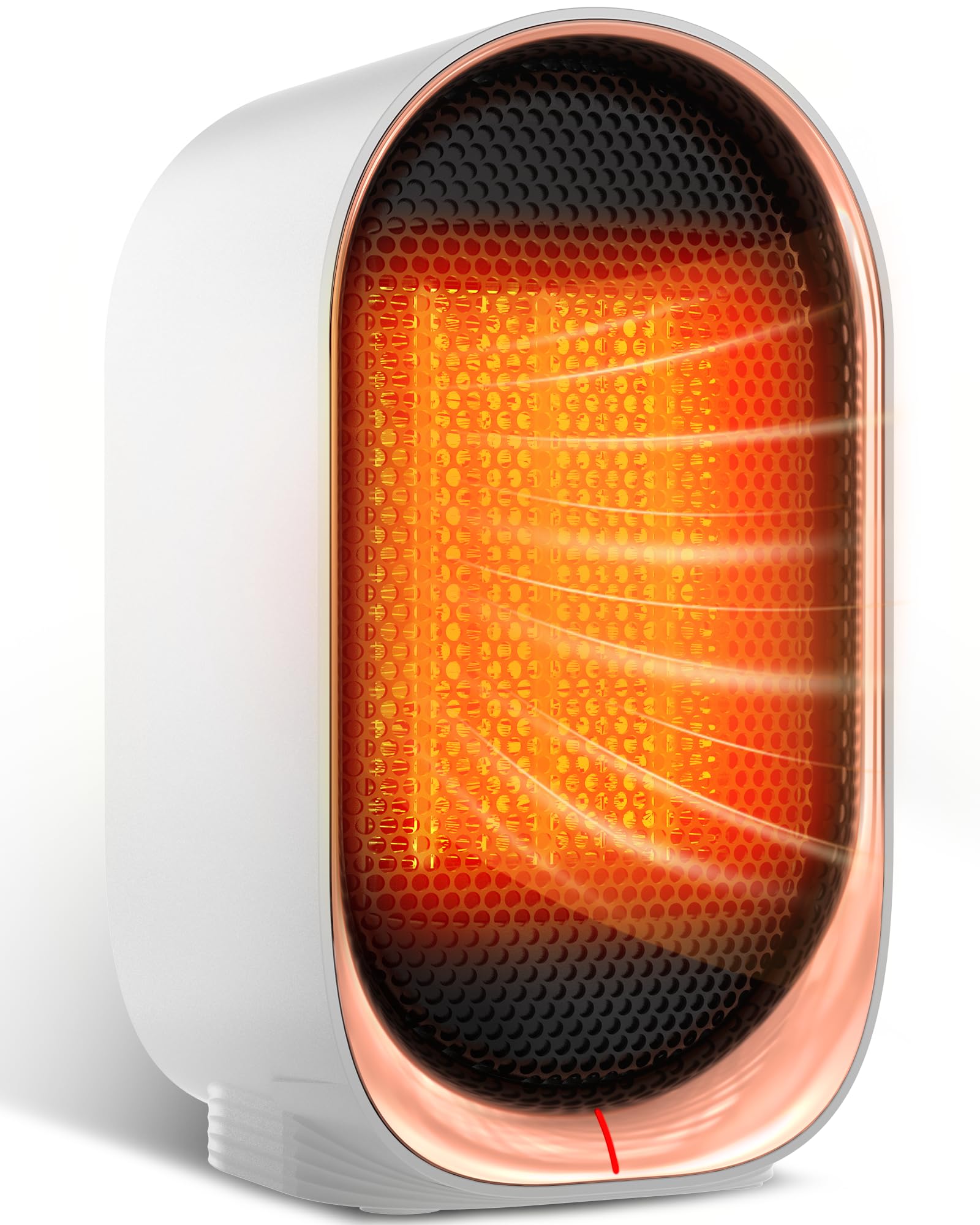 Space Heater, Portable Heater for Indoor Use, Small Electric Heaters with Overheat & Tip-Over Protection, Mini Desk Heaters for Office Bedroom Bathroom, Compact & Efficient Heating, White