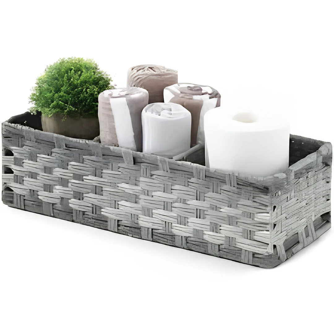 Bathroom Storage Basket with Dividers for Toilet Paper Organizer image 1