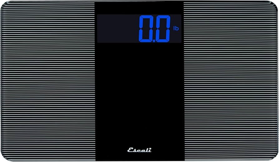 Escali Extra Wide Digital Bathroom Scale for Body Weight with Wide Platform for Natural Stance and Stability, High Capacity of 400 lb, Batteries Included