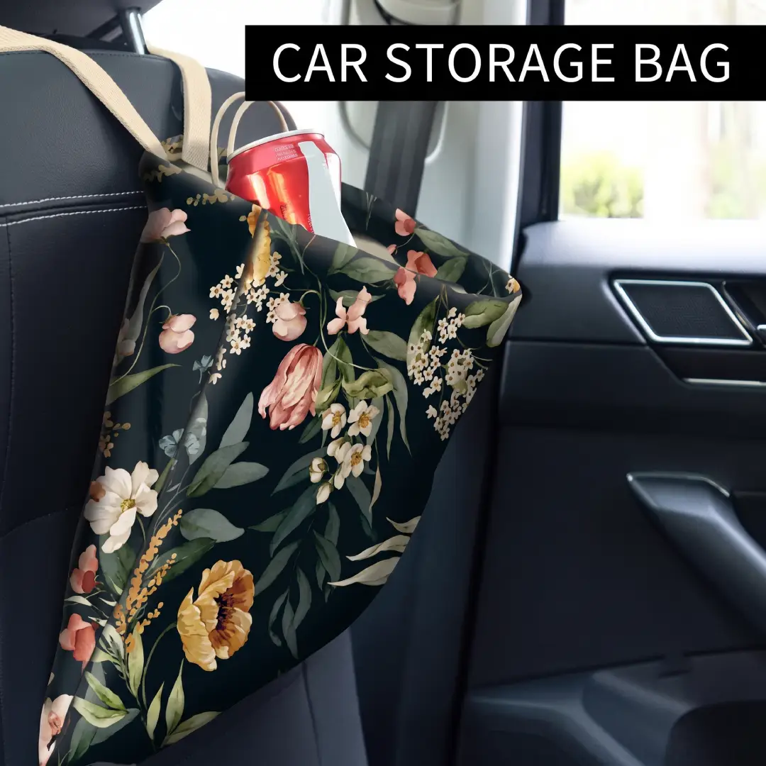 Cute Hanging Car Trash Can and Organizer Bag image 4