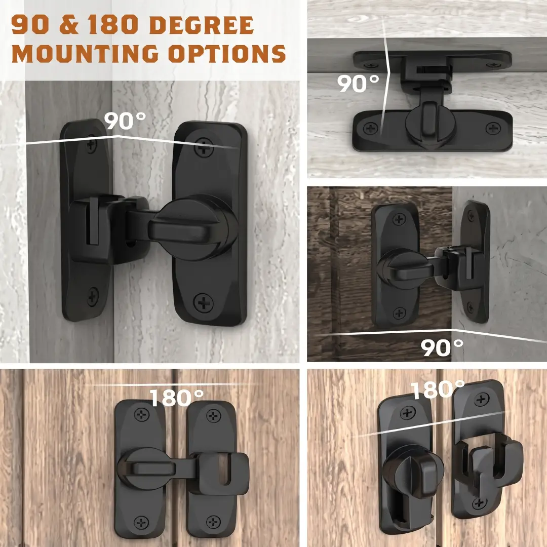 90/180 Degree Barn Door Lock Sliding Door Latch