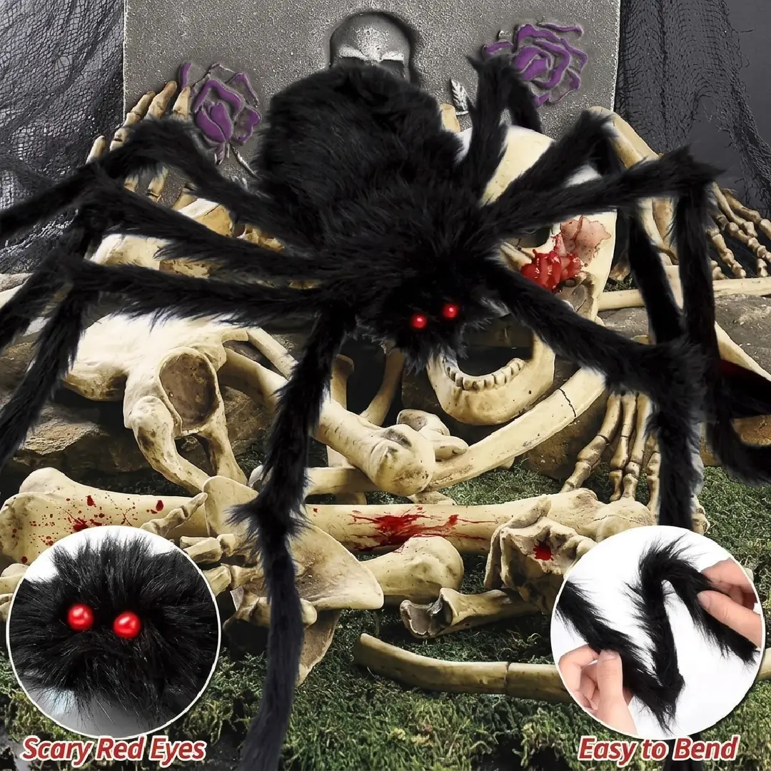 200-Inch Halloween Spider Web with 59-Inch Giant Spider Decoration image 5