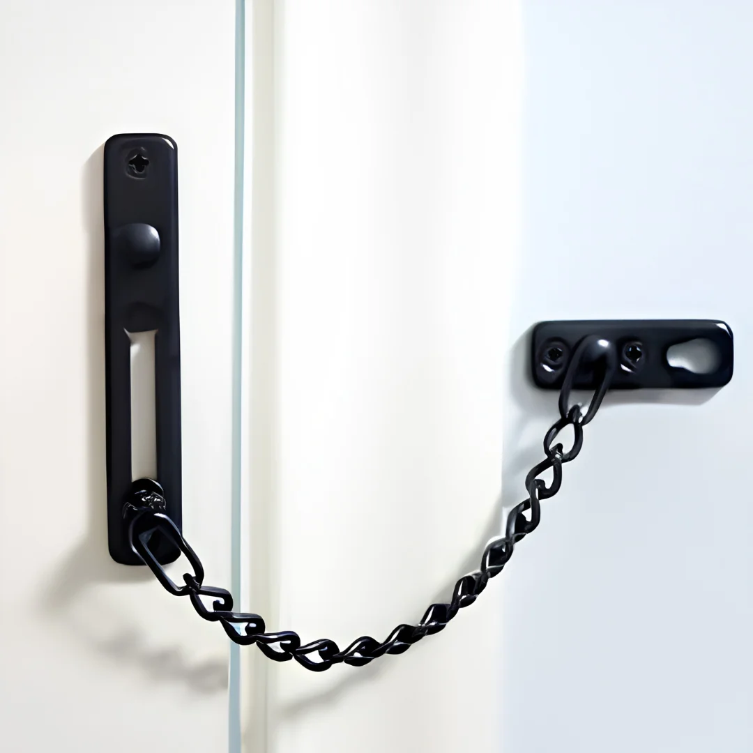 2 Pack Black Door Chain Lock Security Chain for Inside Doors image 3