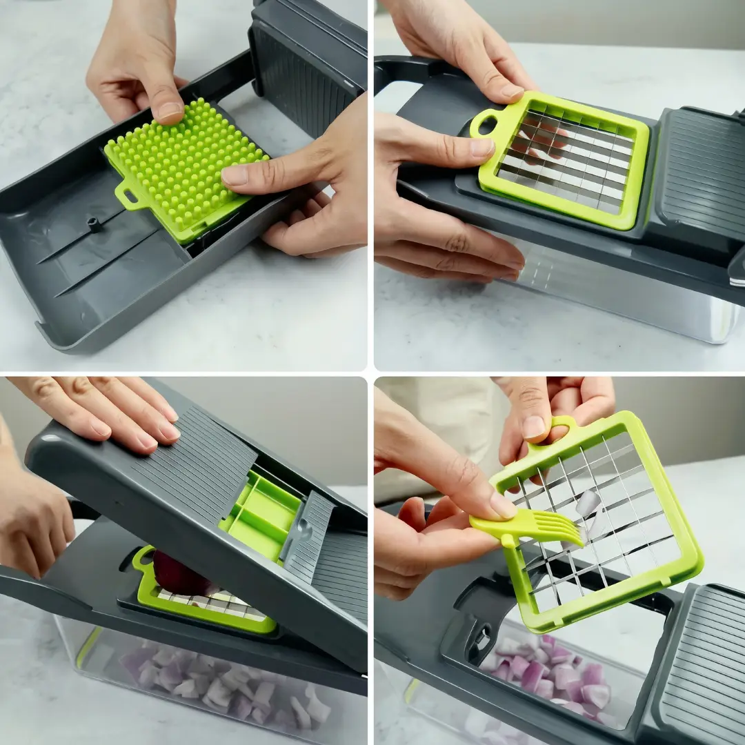14-Piece Multifunctional Vegetable Grater & Slicer Set, Potato Shredder, Dicer & Handy Kitchen Cutting Tool image 4