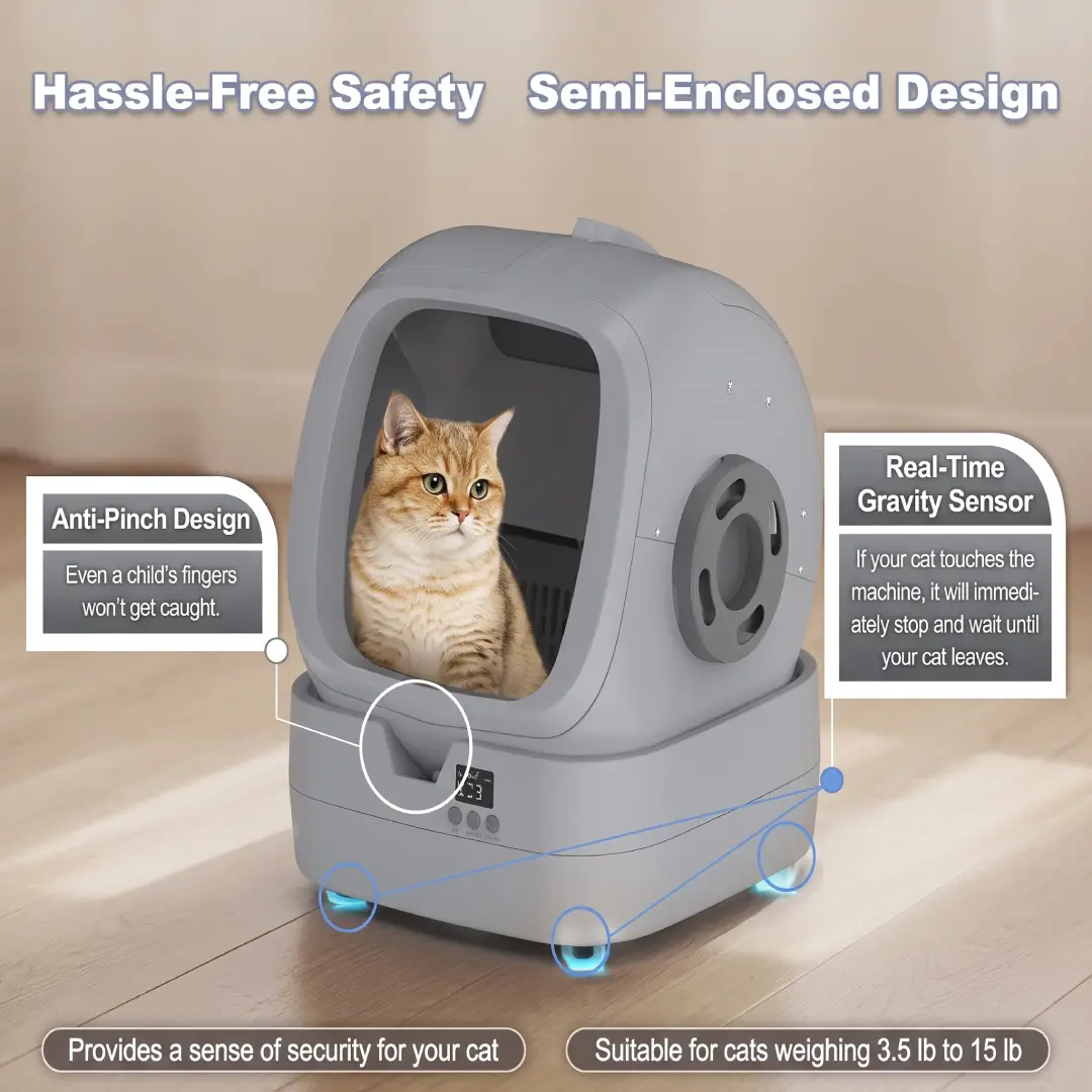 Automatic Self-Cleaning Cat Litter Box with App Control – Smart Litter Box with Weight Monitoring & Anti-Pinch Safety image 2