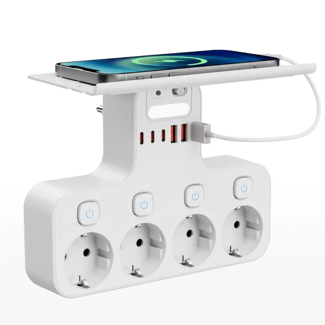 4000W EU Plug Power Strip with USB-C Ports, Independent Switches & Smart Night Light image 7