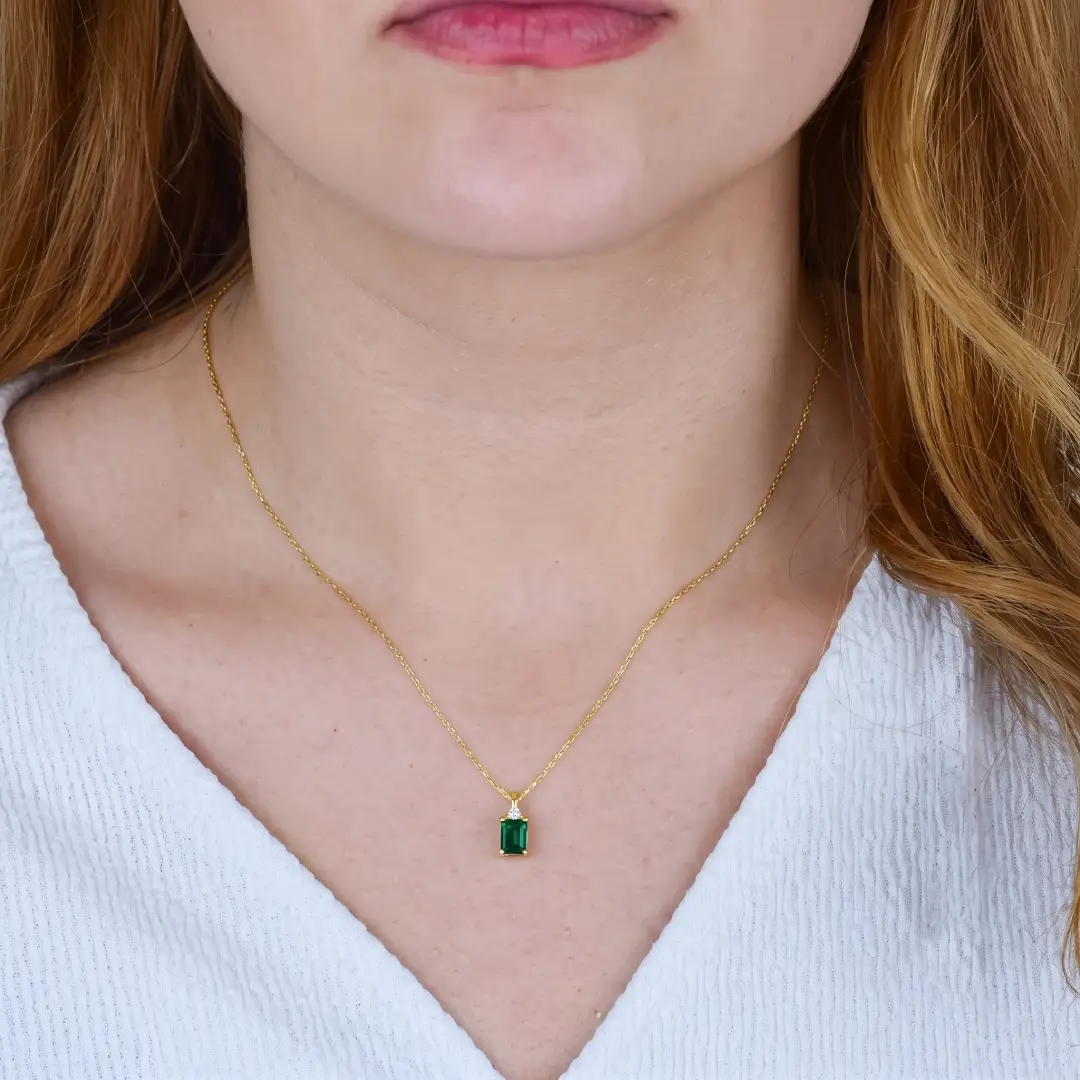 14K Gold Birthstone Pendant Necklace for Women Adjustable Gift Jewelry image 2