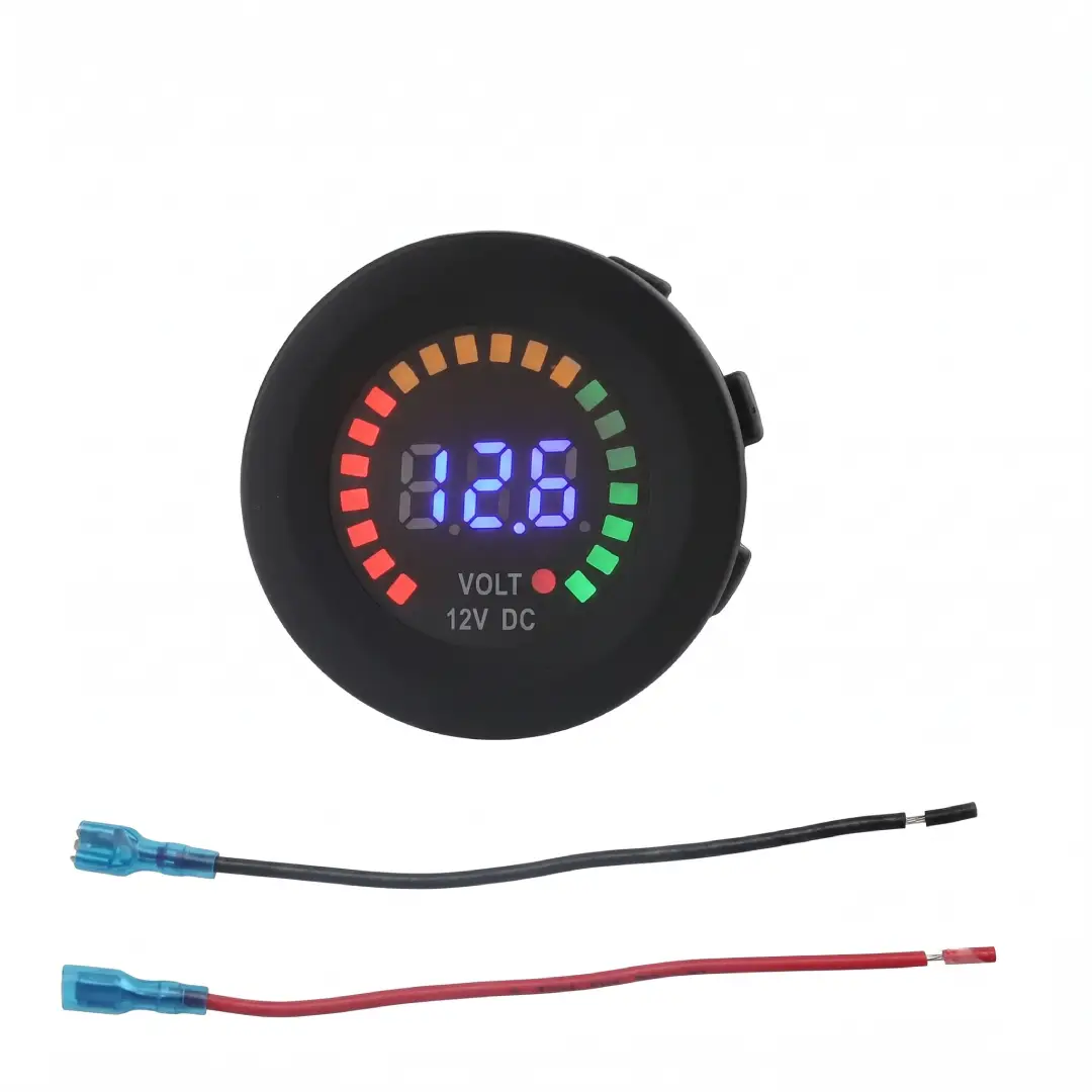 12V Car Digital Voltmeter Gauge Blue LED Display image 2