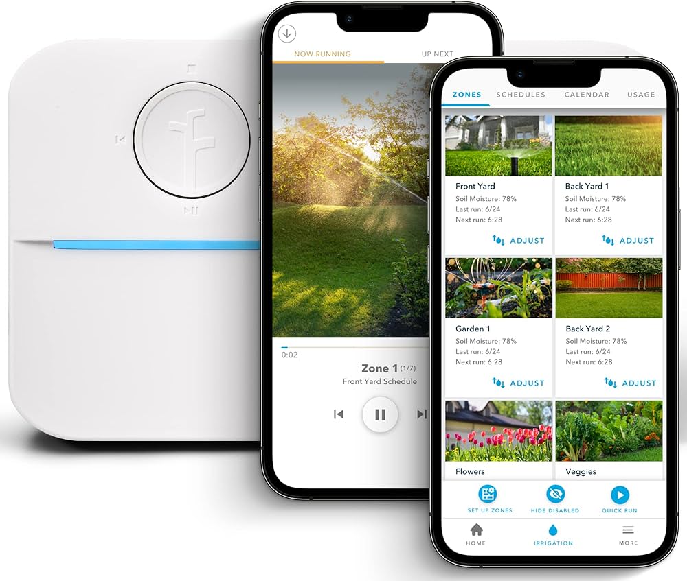 Rachio WiFi Smart Sprinkler Controller (8-Zone Irrigation Remote Control) – App-Based Scheduling, Local Weather Intelligence, Rain Skips, Easy DIY Install