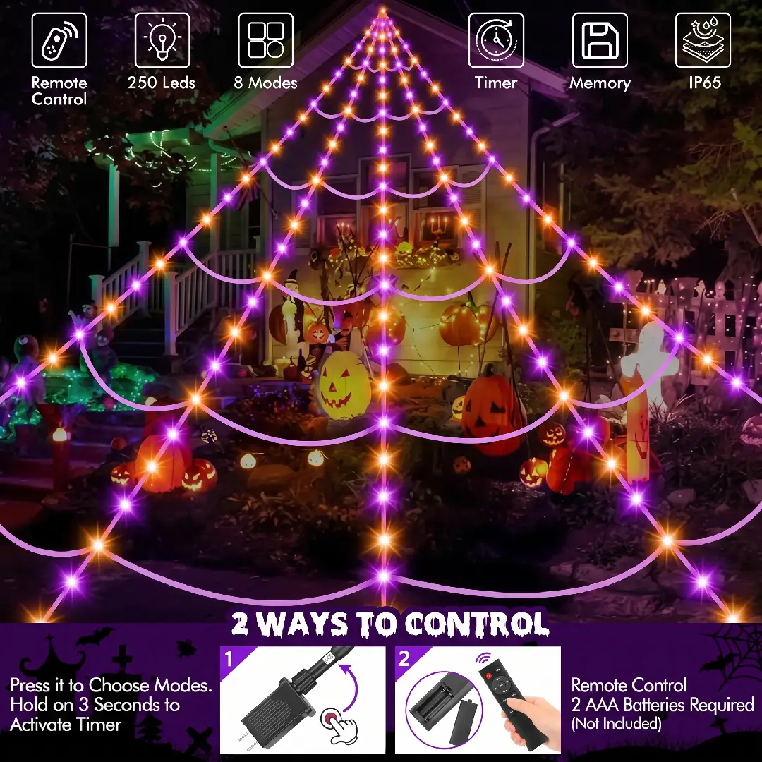 200-Inch Halloween Spider Web with 59-Inch Giant Spider Decoration image 10