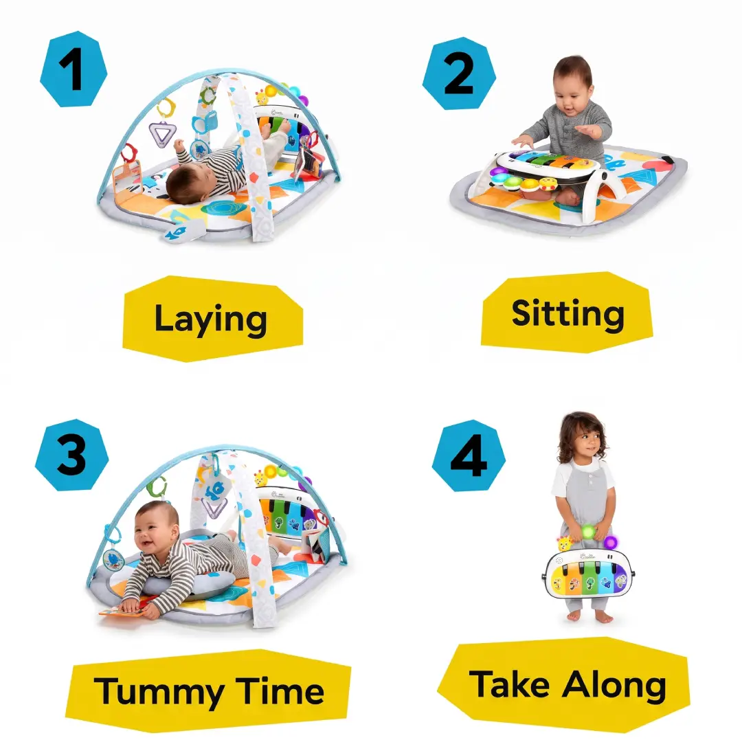 Baby Einstein 4-in-1 Kickin' Tunes Music and Language Play Gym with Piano and Tummy Time Activity Mat image 7