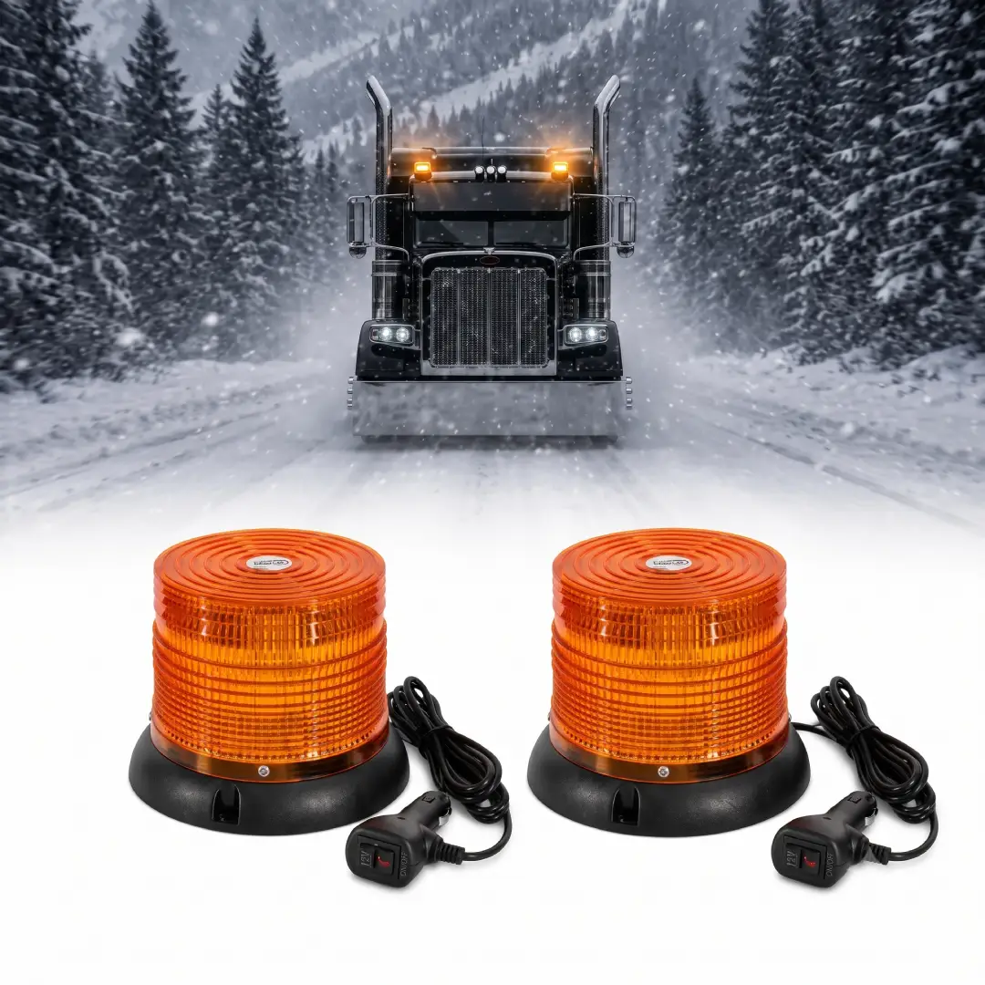 2 Pcs Magnetic LED Warning Beacon Lights Amber Strobe image 4