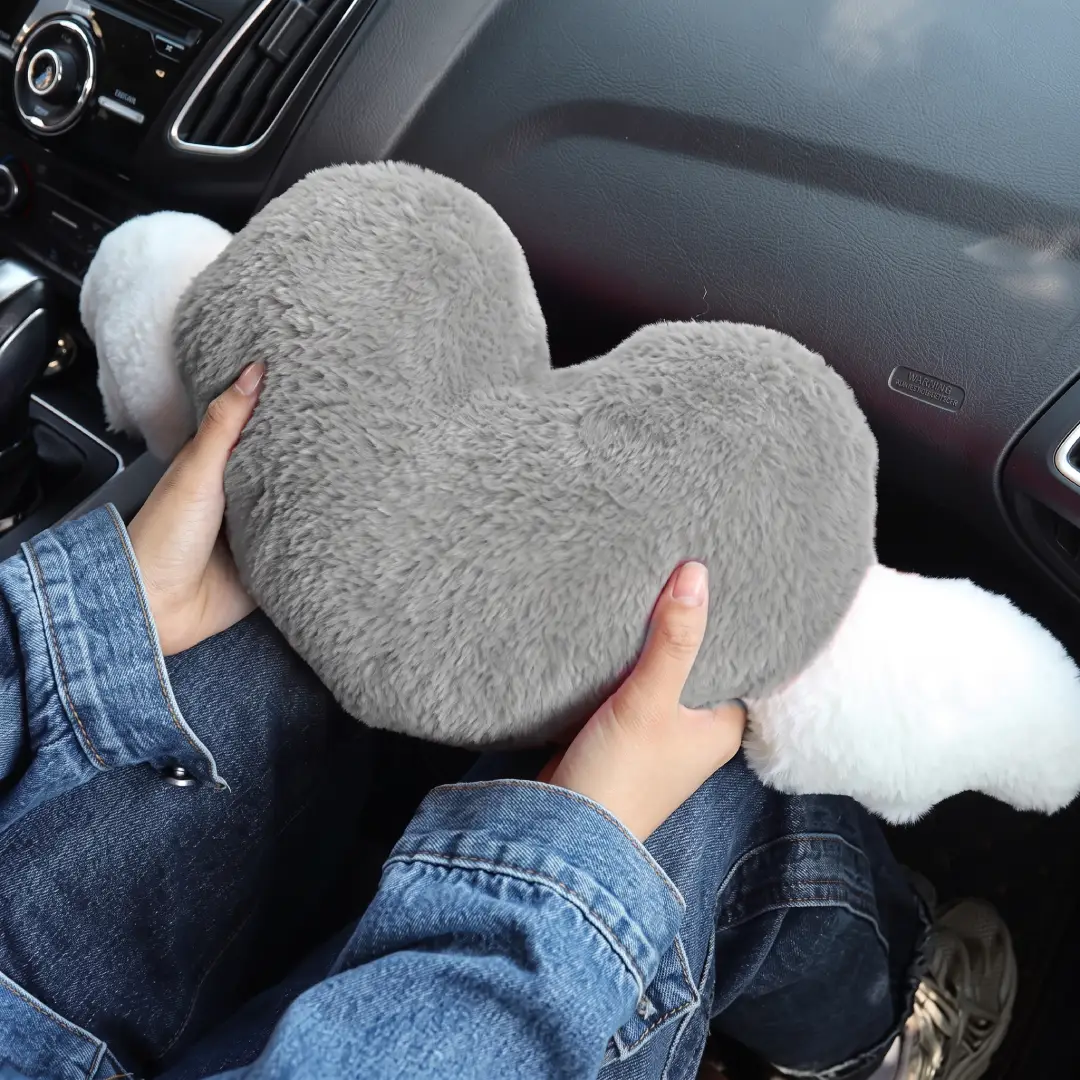 Heart Shaped Car Headrest Pillow with Angel Wings Neck Cushion image 7