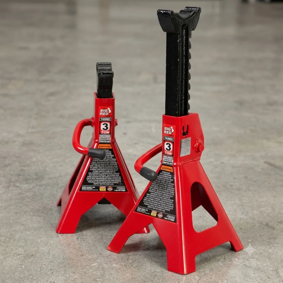 BIG RED 3 Ton Steel Jack Stands Pair 6000 lb Car Lifting Stands