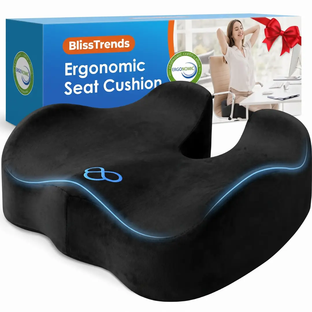 BlissTrends Memory Foam Seat Cushion with Velvet Cover image 2
