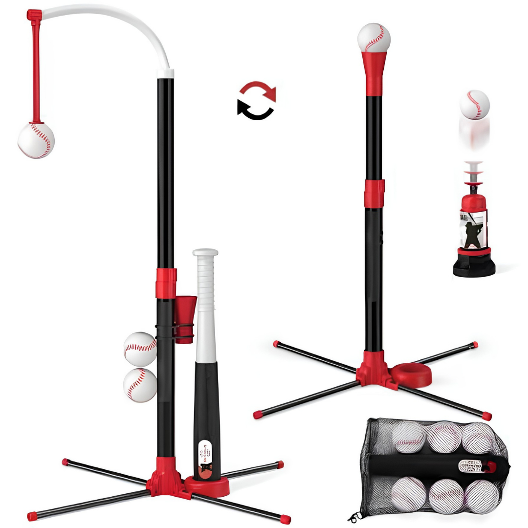 3-in-1 T Ball Set with Adjustable Height and Pitching Machine