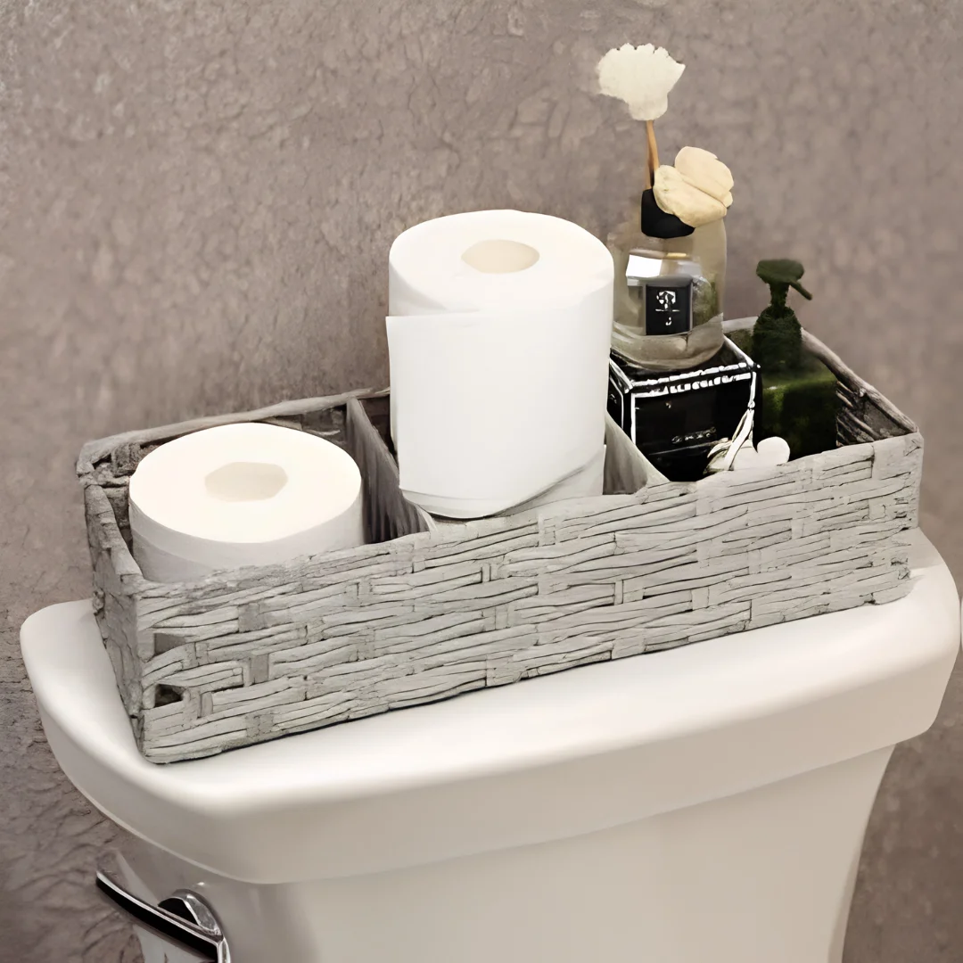 Bathroom Storage Basket with Dividers for Toilet Paper Organizer image 3
