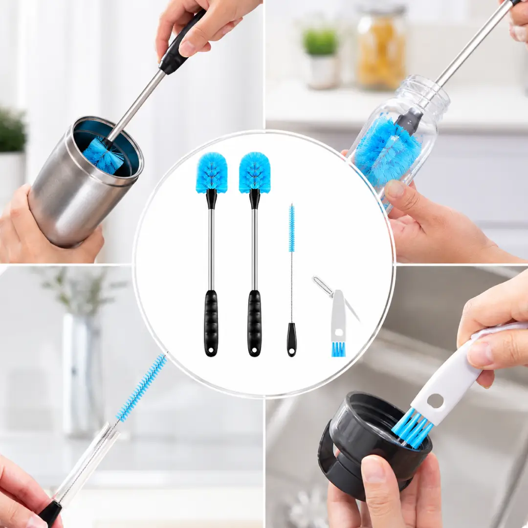 3-in-1 Long Handle Bottle Brush with Straw and Lid Cleaner image 4