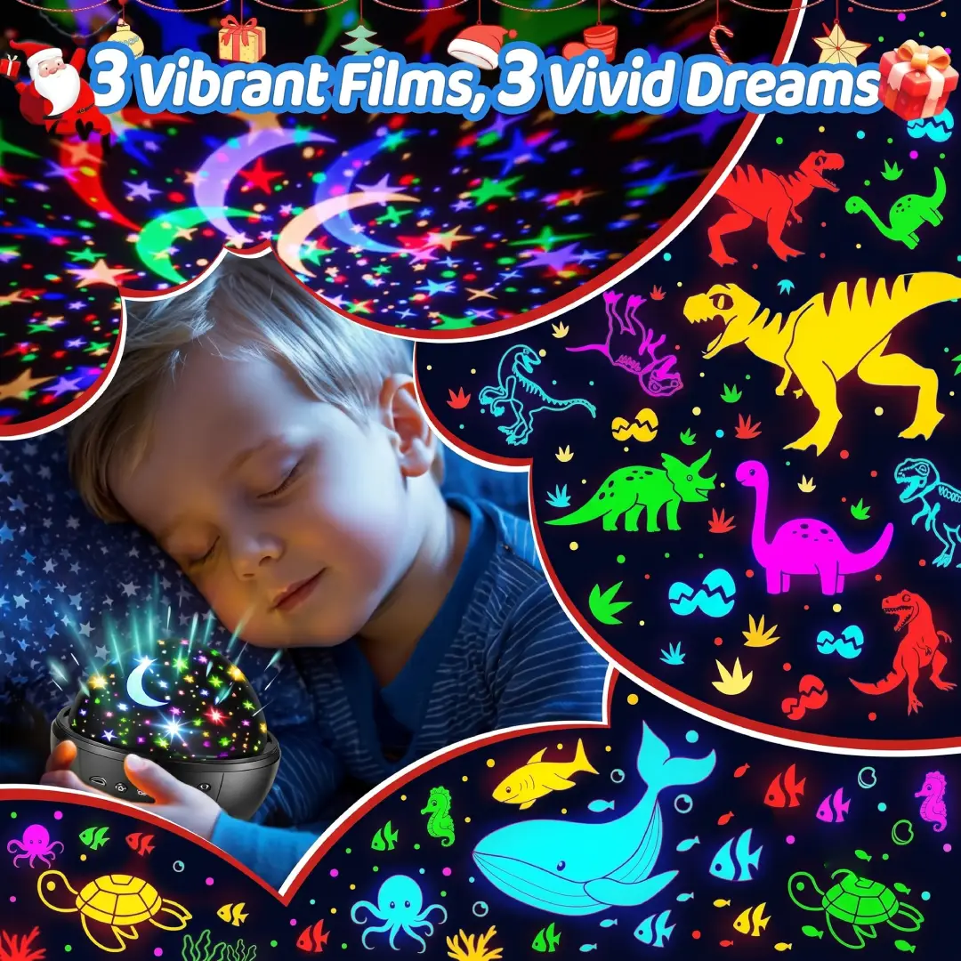 COOLNIGHT Kids Night Light Projector with Films image 2