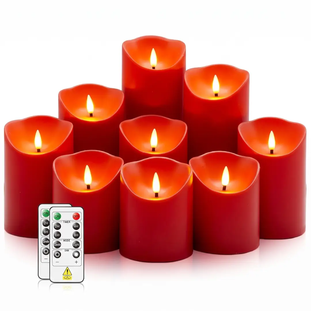 9-Piece Black Flameless LED Candles with Remote & Timer image 5