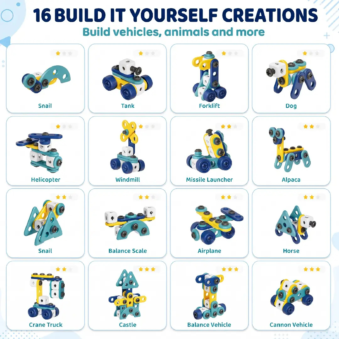 Train Building Set with Toy Drill for Kids image 3