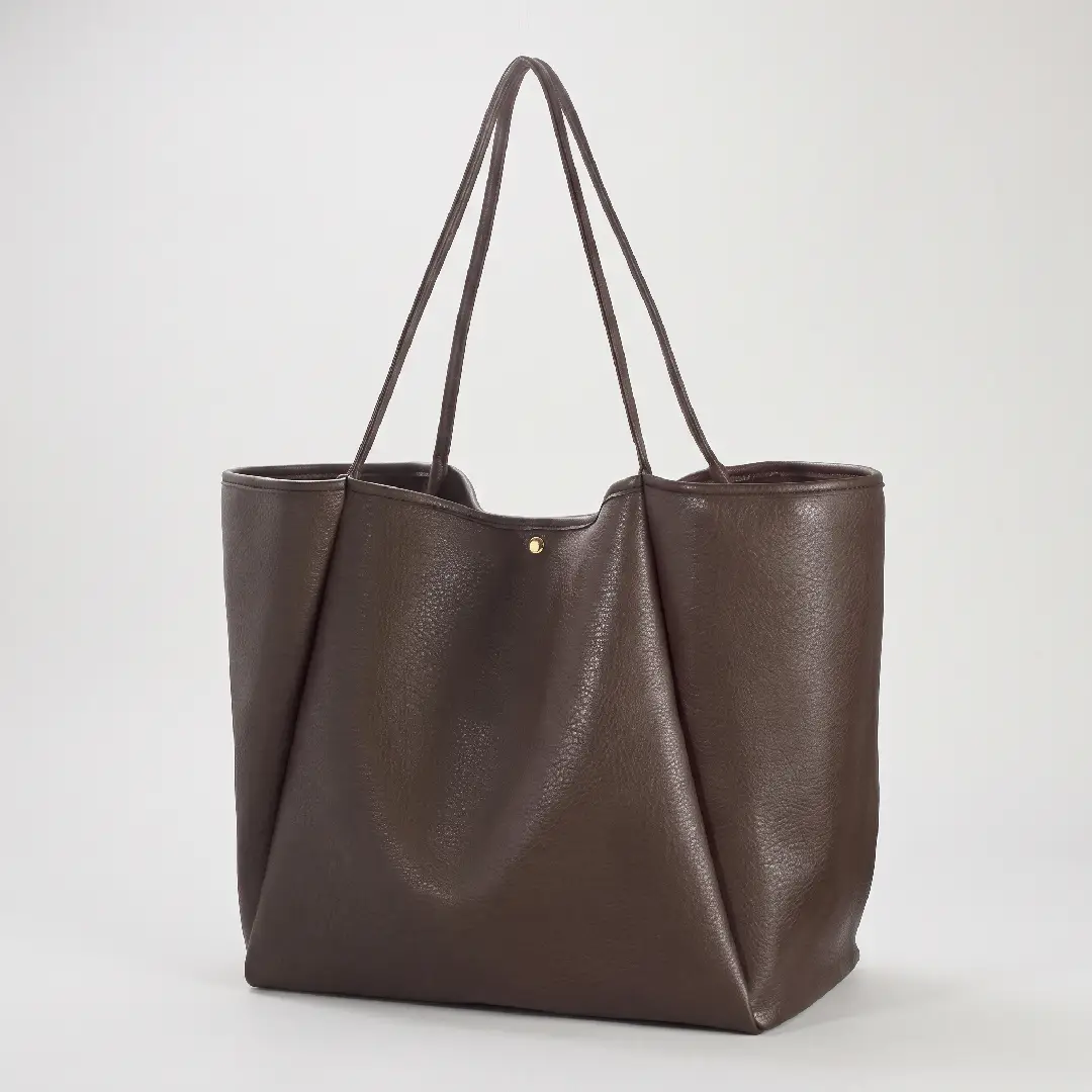 Oversized PU Leather Tote Bag for Women – Travel Weekender Shopper Handbag image 7