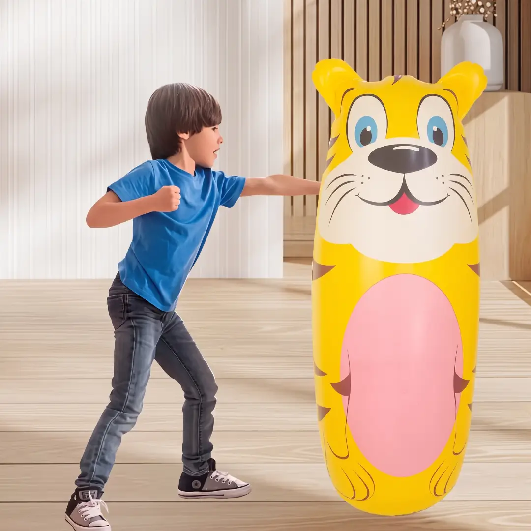 Inflatable Dinosaur, Tiger & Dolphin Punching Bag – Standing Tumbler Boxing Toy for Kids & Adults image 2