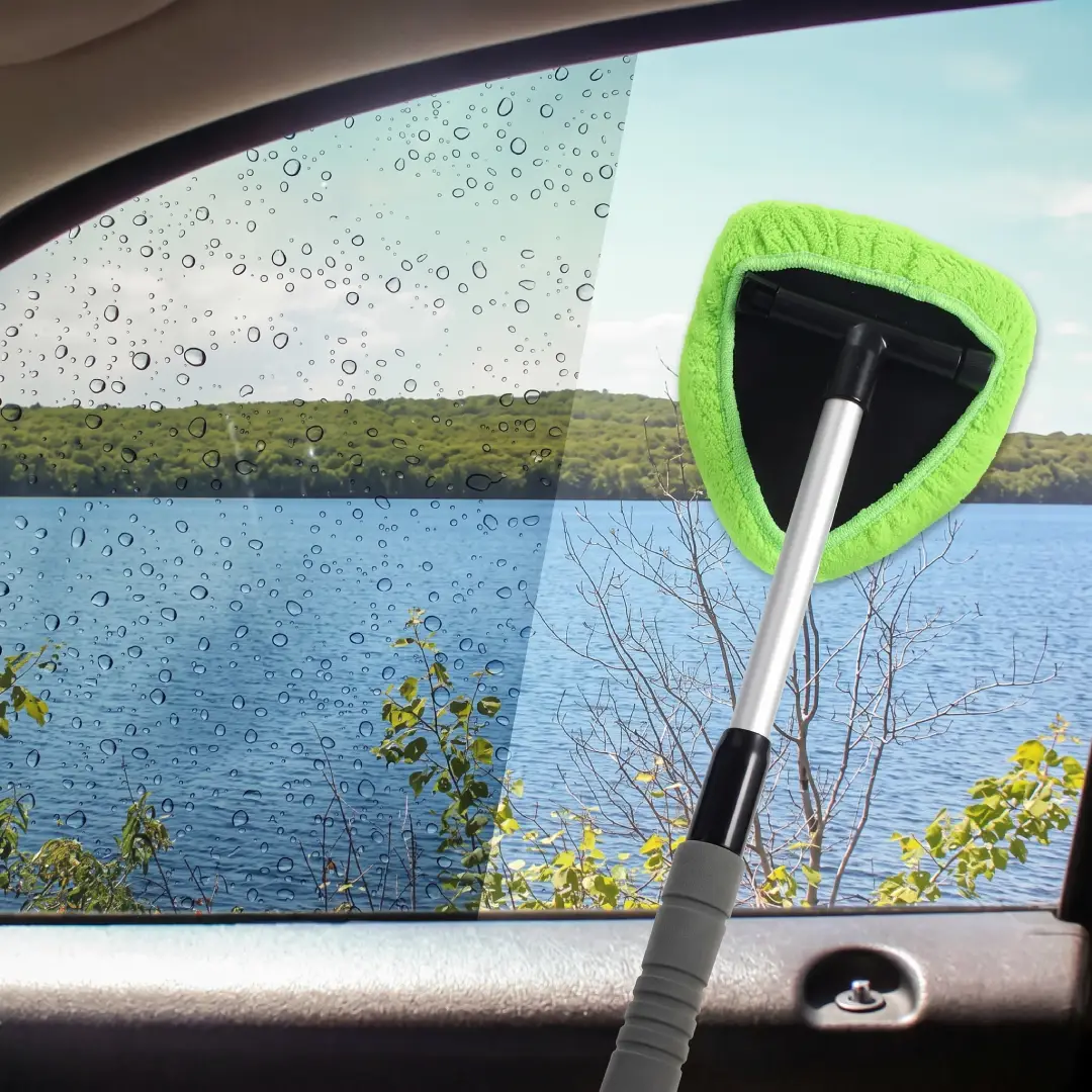 Car Windshield Cleaning Tool with Microfiber Pads image 4