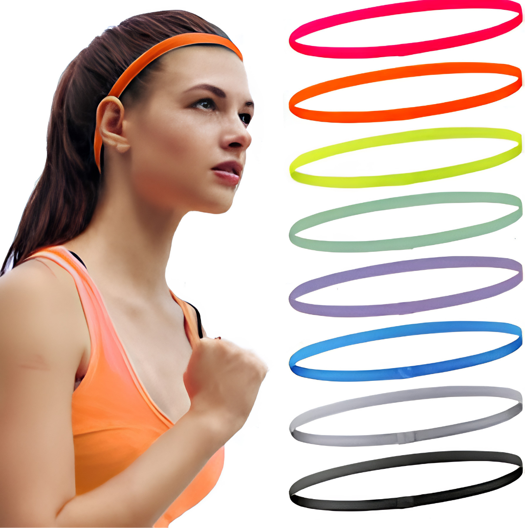 8 Pcs Non Slip Sports Running Headbands for Women and Men