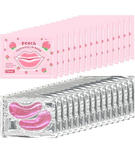 30 Pairs Eye Mask & Lip Mask, Pink Collagen Under Eye Patches for Puffy Eyes, Korean Lip Mask Skincare, Small Gifts, Mothers Day Gifts, Teacher Appreciation Gifts, Birthday Party Favors, Bulk Gifts