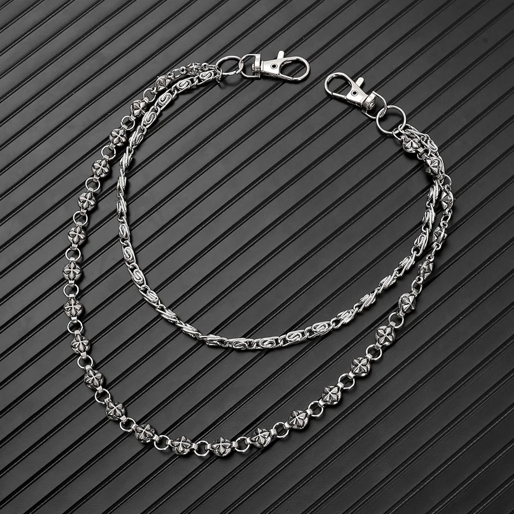 A Harajuku Style Street Hip-Hop Y2k Jeans Chain Belts Personalized Punk Style Double-Layer Waist Chain for Men Women Accessories