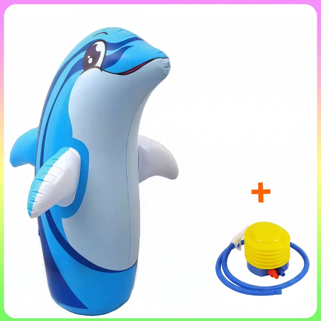 Inflatable Dinosaur, Tiger & Dolphin Punching Bag – Standing Tumbler Boxing Toy for Kids & Adults image 9