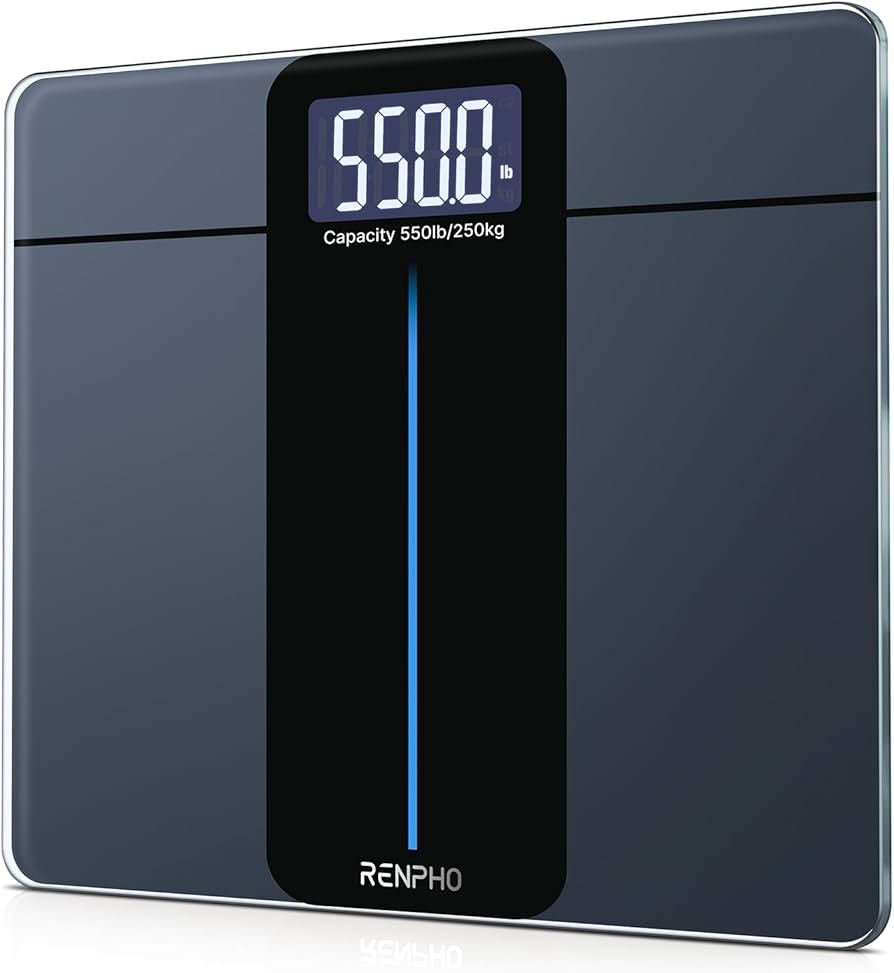 RENPHO 550lb Scale for Body Weight, Digital Bathroom Scale with Large LED Display, Big Platform Weighing Machine with Extra-High Capacity, Most Accurate to 0.05lb, 13x11.8in, Core 1L