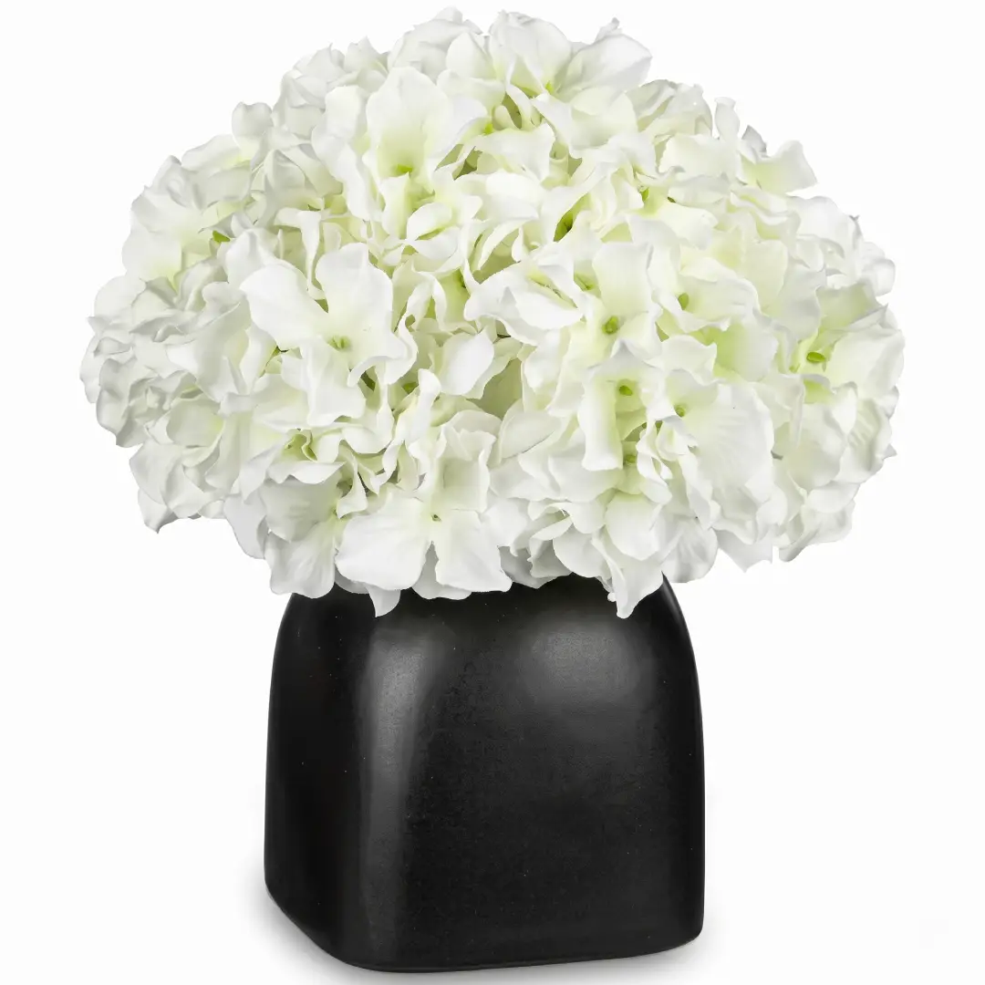 Artificial Hydrangea Flowers with Ceramic Vase Centerpiece image 2
