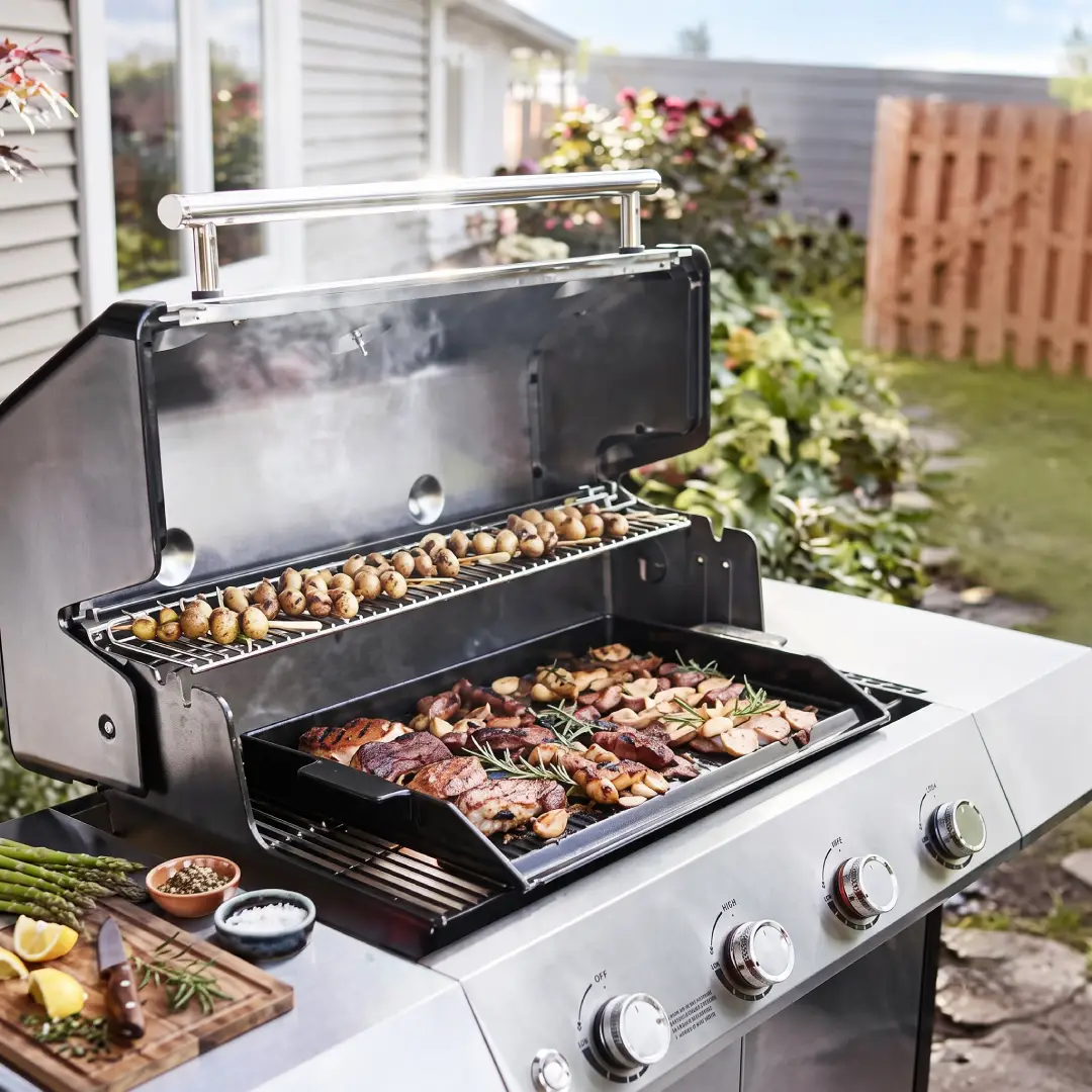 BBQ Future Universal Cast Iron Griddle for Gas Grill with Spatula Set image 2