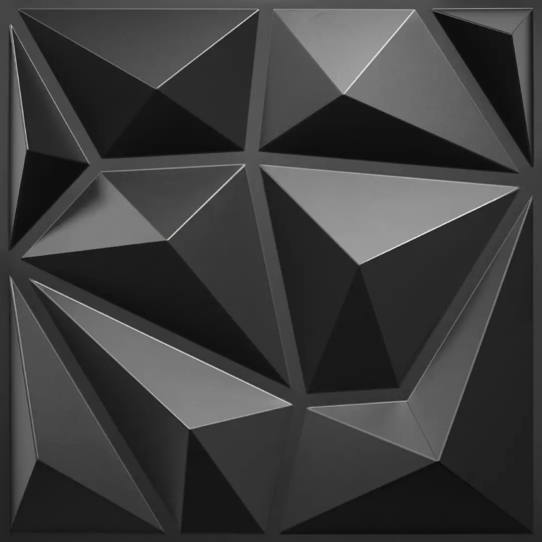 33 Pack Black 3D PVC Diamond Wall Panels 12x12