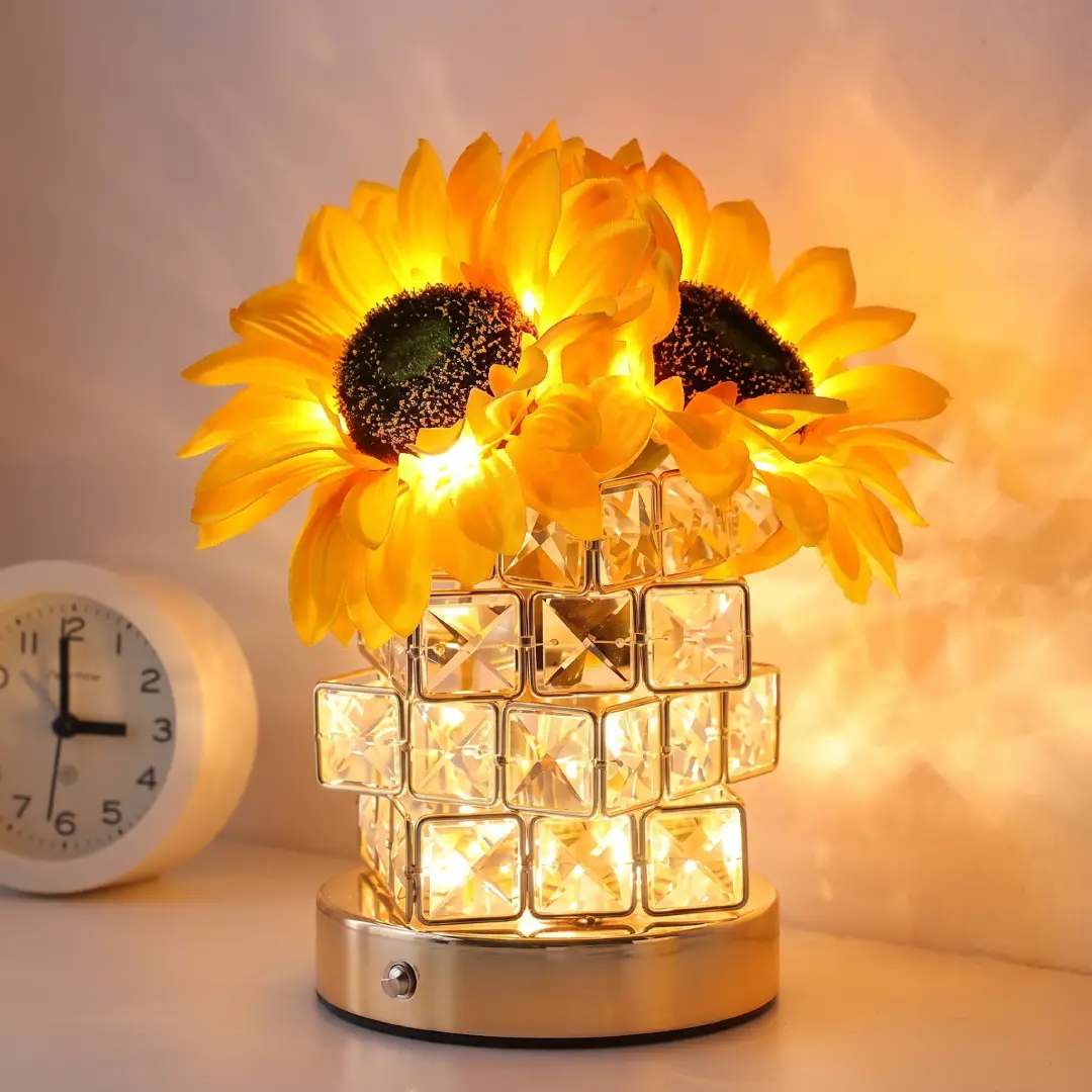 Rechargeable Sunflower Table Lamp Cordless Touch Dimmable Night Light